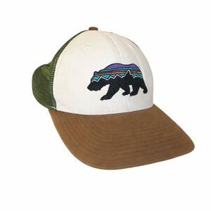 Patagonia Bear Trucker Hat - White, Green, Brown